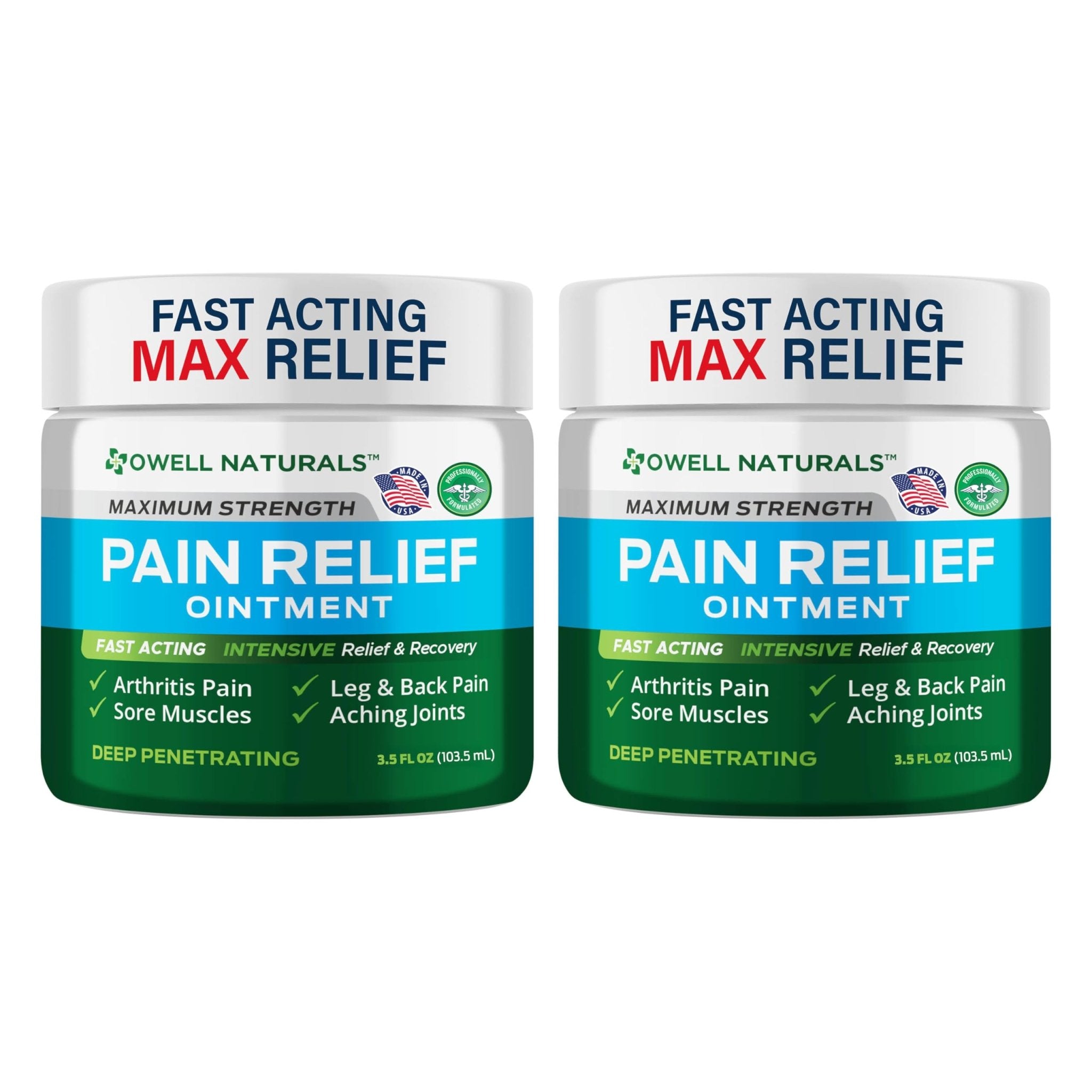 OWELL NATURALS Arthritis Pain Relief Ointment with Arnica & MSM – Deep Penetrating Joint & Muscle Therapy for Knee, Back, Sore Muscles, Legs, 3.5 oz (2 Pack) - TrustMedUSA