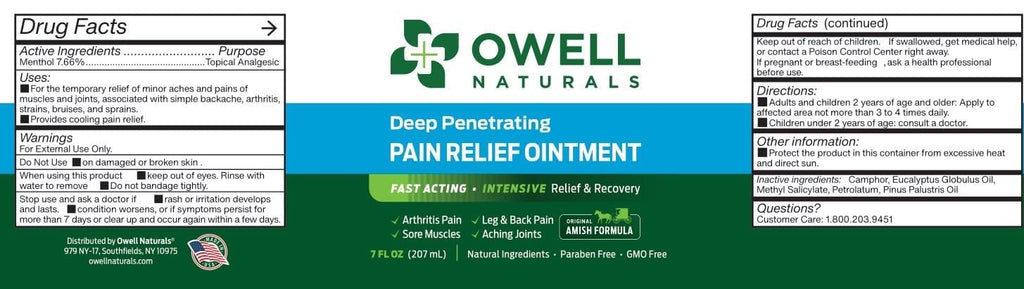 OWELL NATURALS Arthritis Pain Relief Ointment with Arnica & MSM – Deep Penetrating Joint & Muscle Therapy for Knee, Back, Sore Muscles, Legs, 3.5 oz (2 Pack) - TrustMedUSA