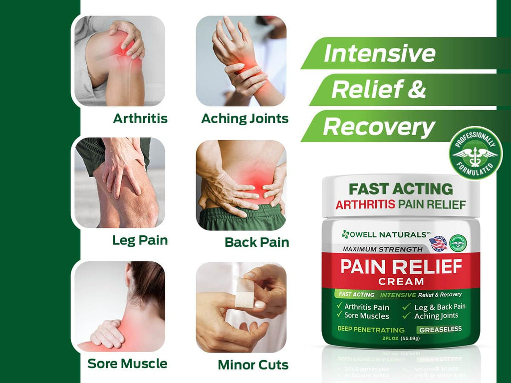 Owell Naturals Deep Penetrating Pain Relief Cream, Maximum Strength Formula for Joints & Muscles, Lower Back, Knees, Hands, Legs, Ankle – Fast Acting Comfort, 7 oz - TrustMedUSA