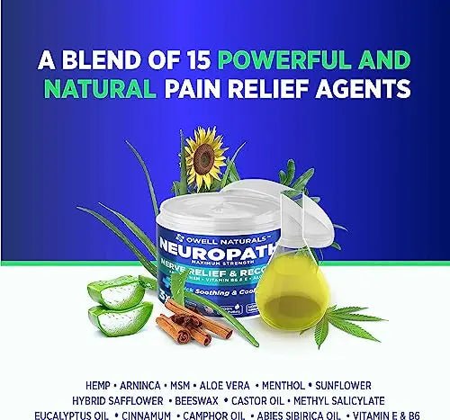 OWELL NATURALS Neuropathy Nerve Relief Cream - Maximum Strength Relief Cream for - TrustMedUSA