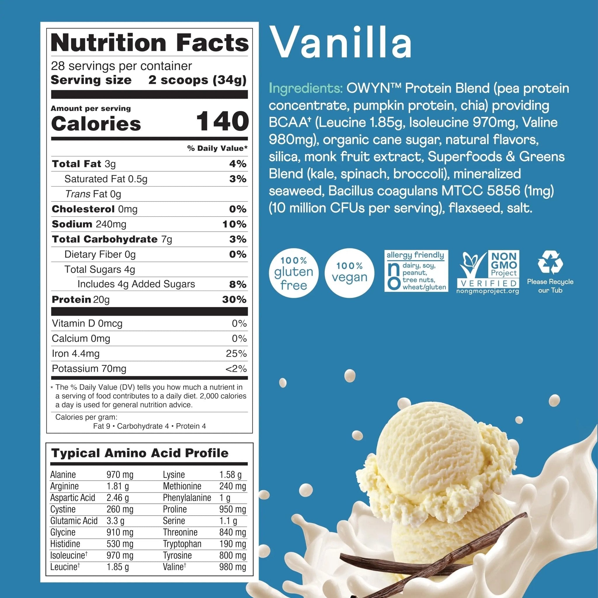 OWYN Only What You Need Plant Based Protein Powder with 20g Protein, Probiotics - TrustMedUSA