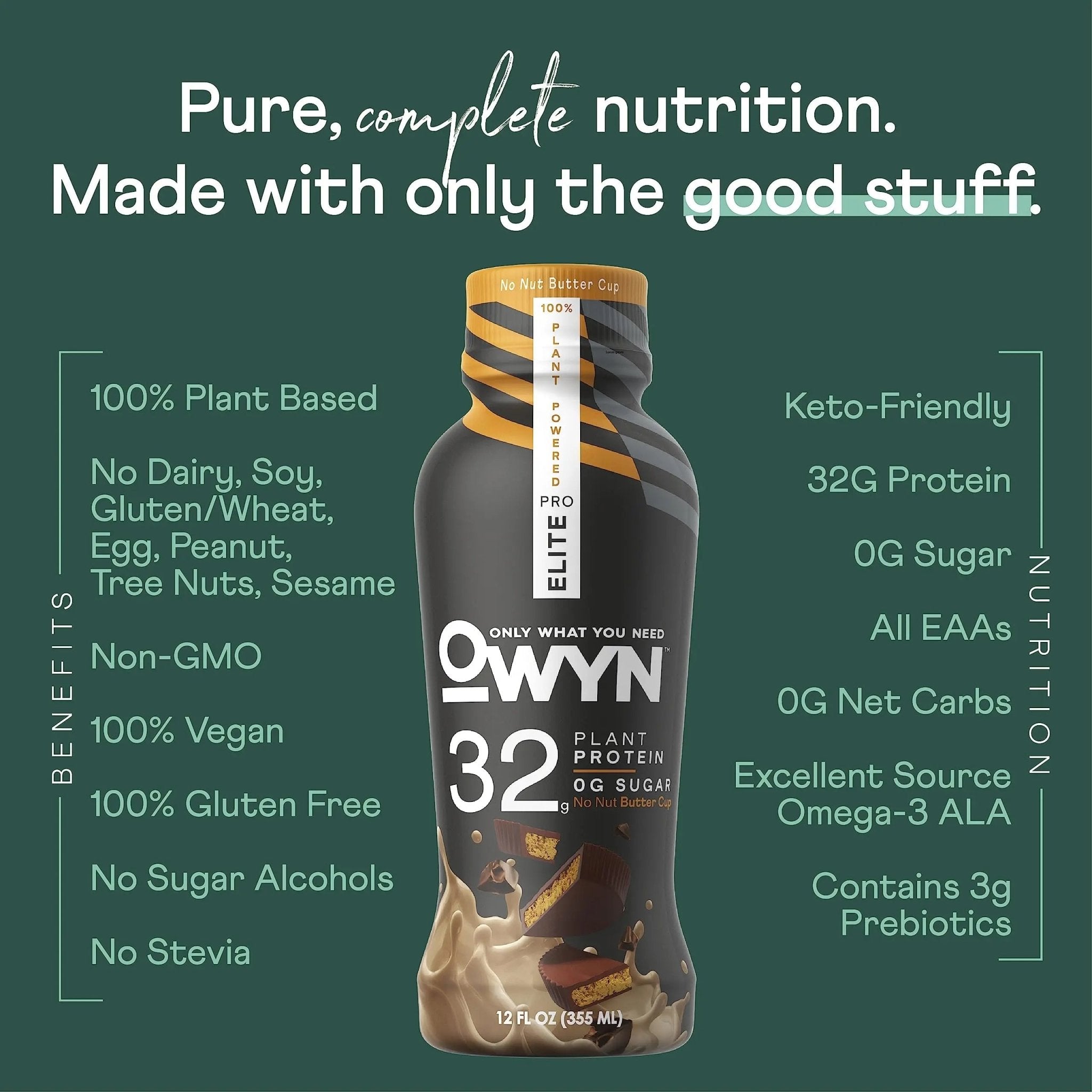 OWYN Only What You Need Pro Elite Vegan High Protein Keto Shake, 32g Protein, 9 Amino - TrustMedUSA