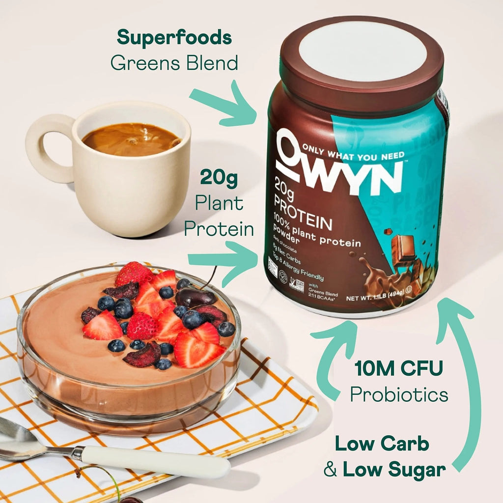 OWYN Only What You Need Vegan Protein Powder, 20g Plant Based Protein, Probiotics - TrustMedUSA