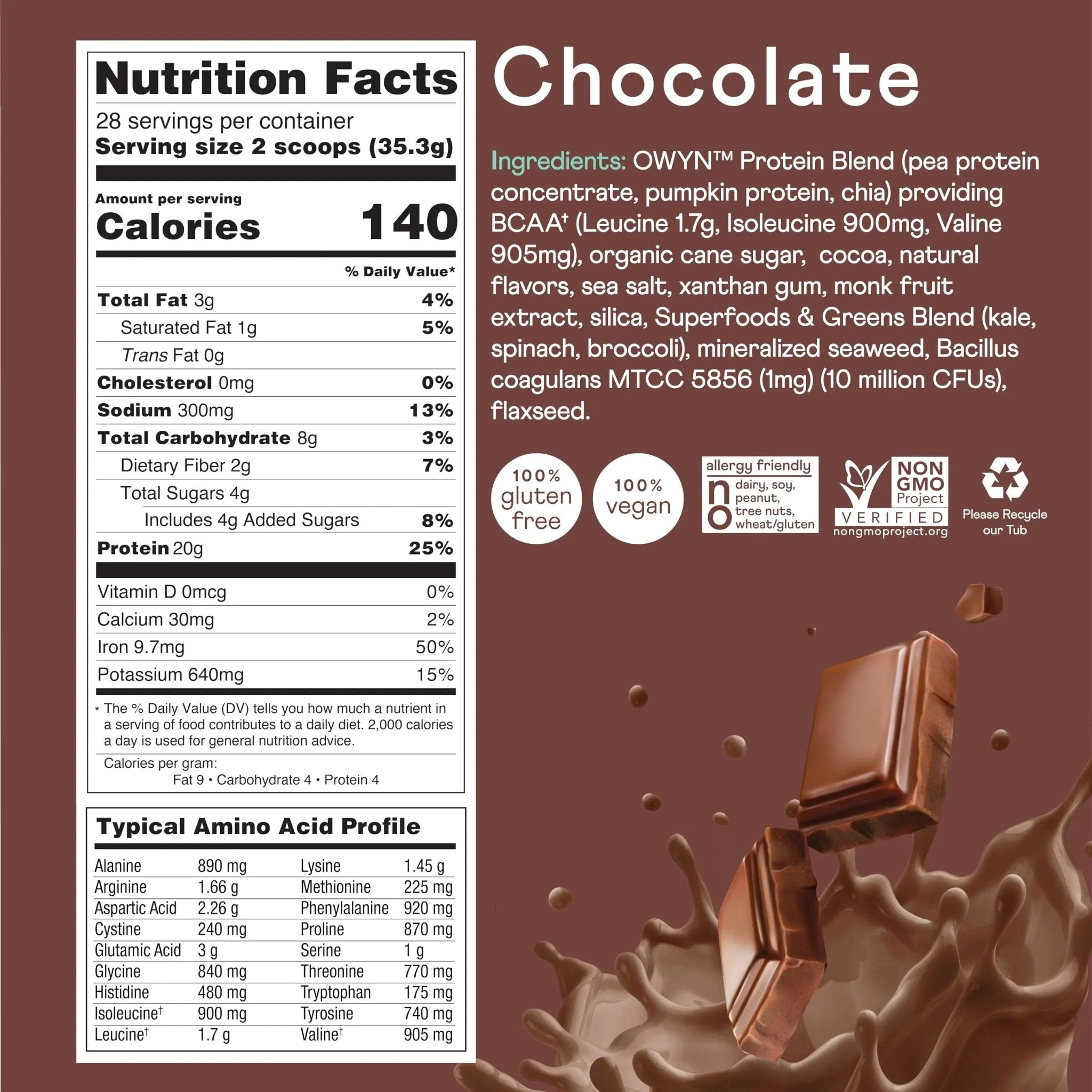 OWYN Only What You Need Vegan Protein Powder, 20g Plant Based Protein, Probiotics - TrustMedUSA