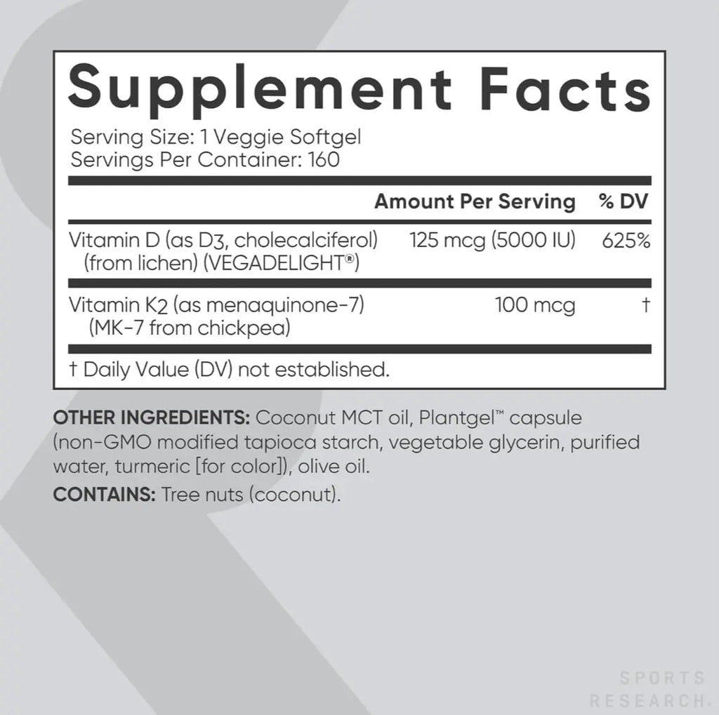 (Pack of 1) 160 Vegan Certified, Non GMO Liquid Softgels rozzunSports Research Vitamin - TrustMedUSA