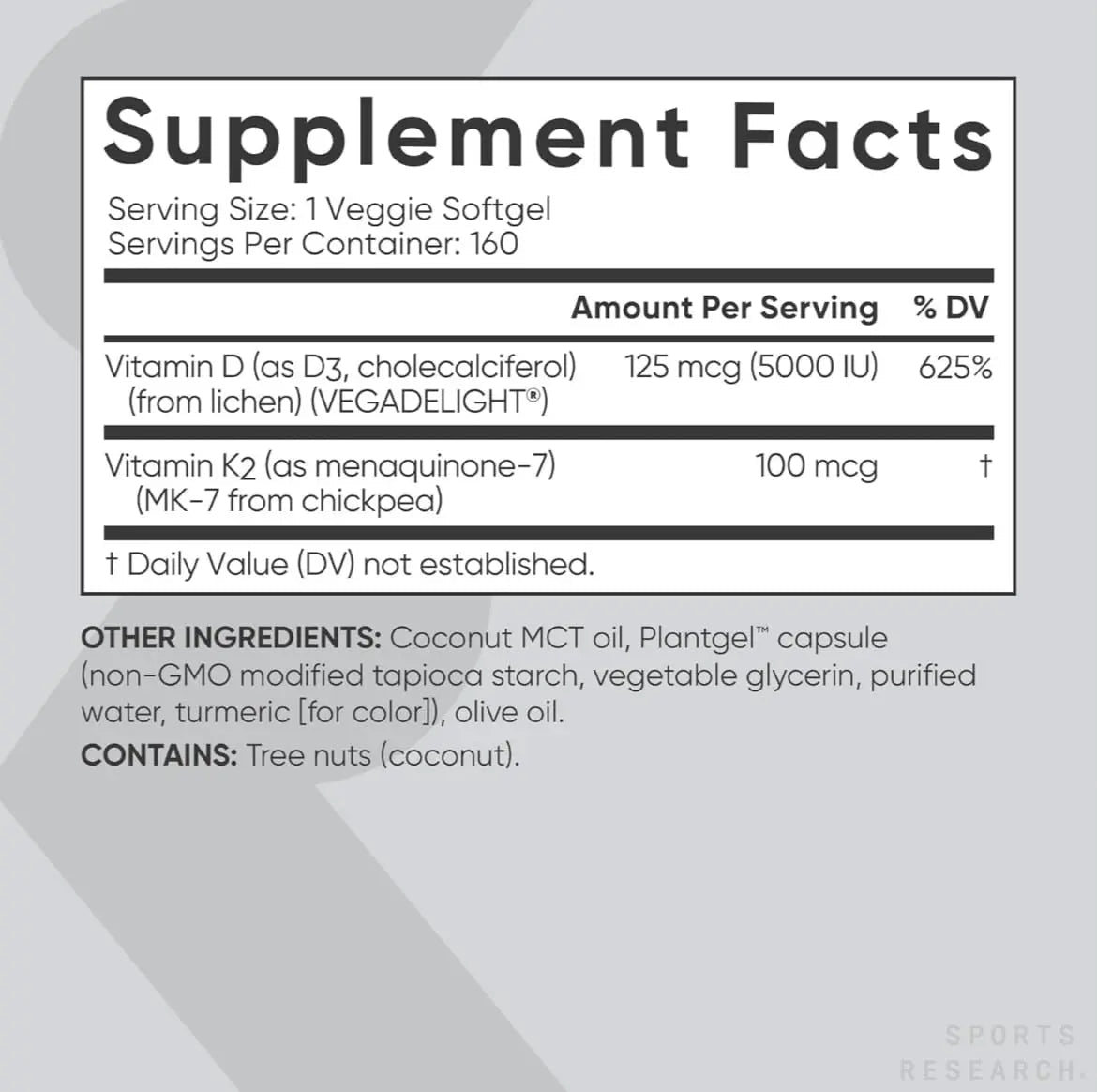 (Pack of 1) 160 Vegan Certified, Non GMO Liquid Softgels rozzunSports Research Vitamin - TrustMedUSA
