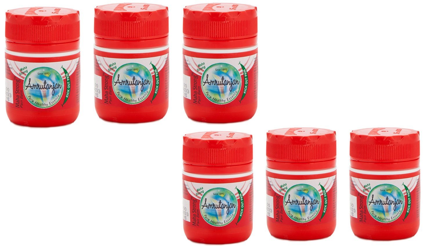 Pack of 6 - Amrutanjan Pain Balm Red - 8g - TrustMedUSA