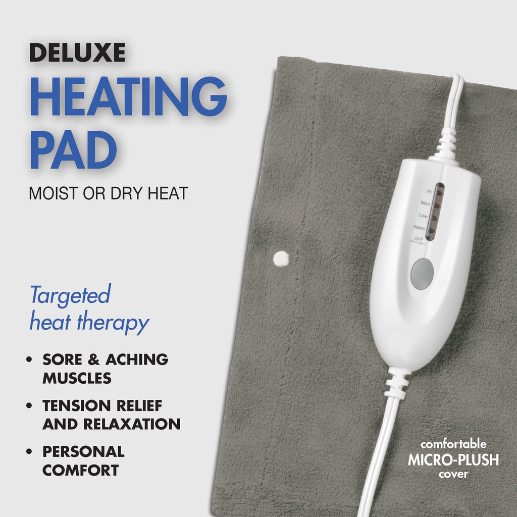 Pain Management Bundle 3-Piece | Personal Deep Tissue Massager | Muscle & Joint Pain Relief Gel | Deluxe Moist Dry Heating Pad | Therapeutic Care at Home | Whole Family Care - TrustMedUSA
