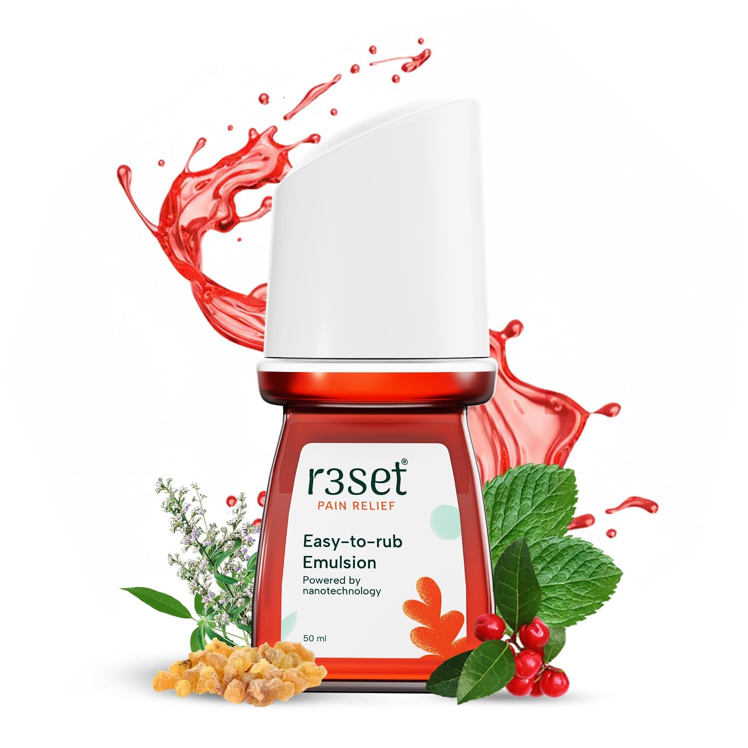 Pain Relief Emulsion Roll-On | Fast Relief for Muscle, Joint, Back, Neck, Knee Pain, Sports Injuries | 100% Natural, Absorbs Easily, No Side Effects | Herbal Ingredients for Aches & Soreness - 50ml - TrustMedUSA