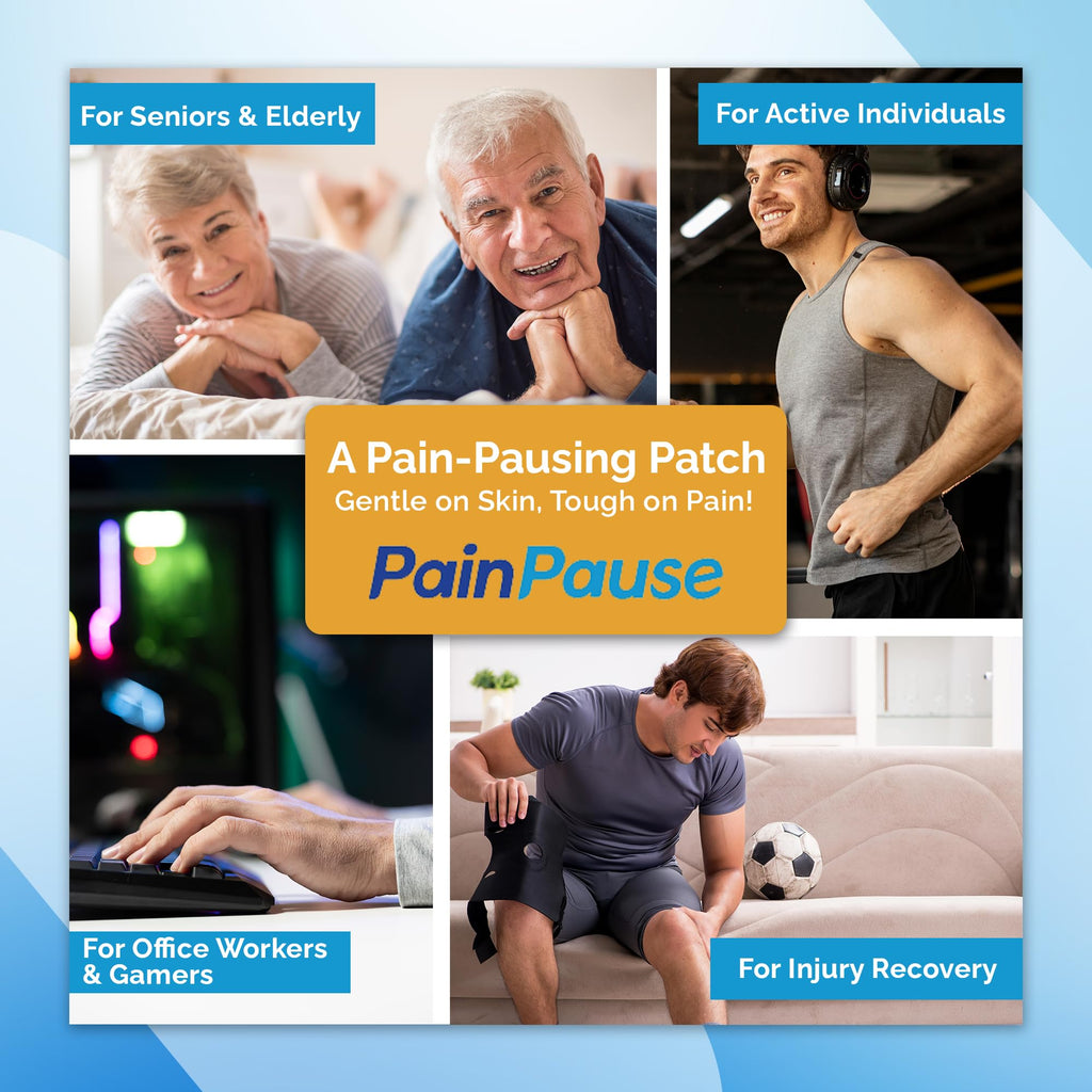 PainPause Long Lasting Pain Relief - Back, Hip, Knee, Neck, Plantar Fasciitis, and Others - Relief for Up to 7 Days, Clinically Tested, 4 Devices in 2 Pouches - TrustMedUSA