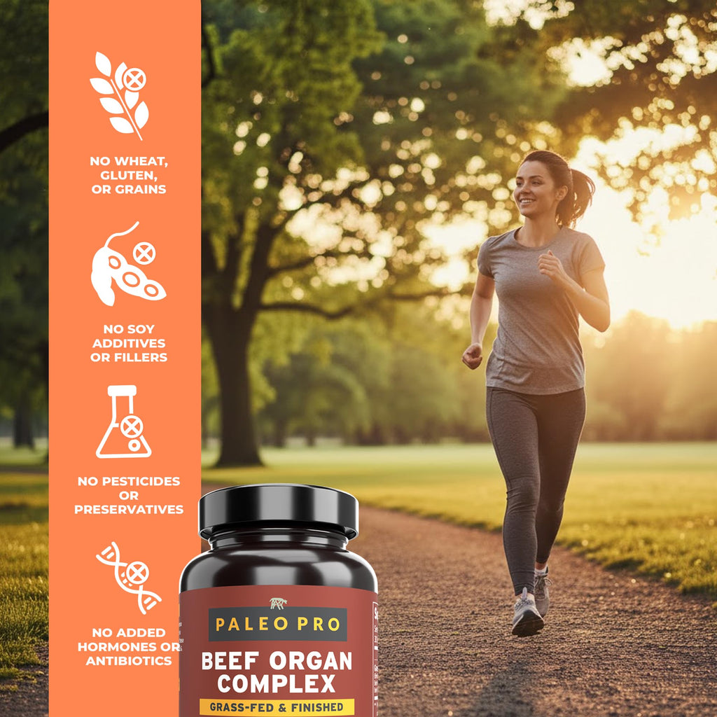 Paleo Pro O.G. Blend Premium Beef Organs Capsules, Kidney, Heart, Liver, Spleen and Pancreas from Grass Fed & Pastured Cows, Dietary Supplement, No GMO, 180 Capsules (Beef Organ Complex) - TrustMedUSA