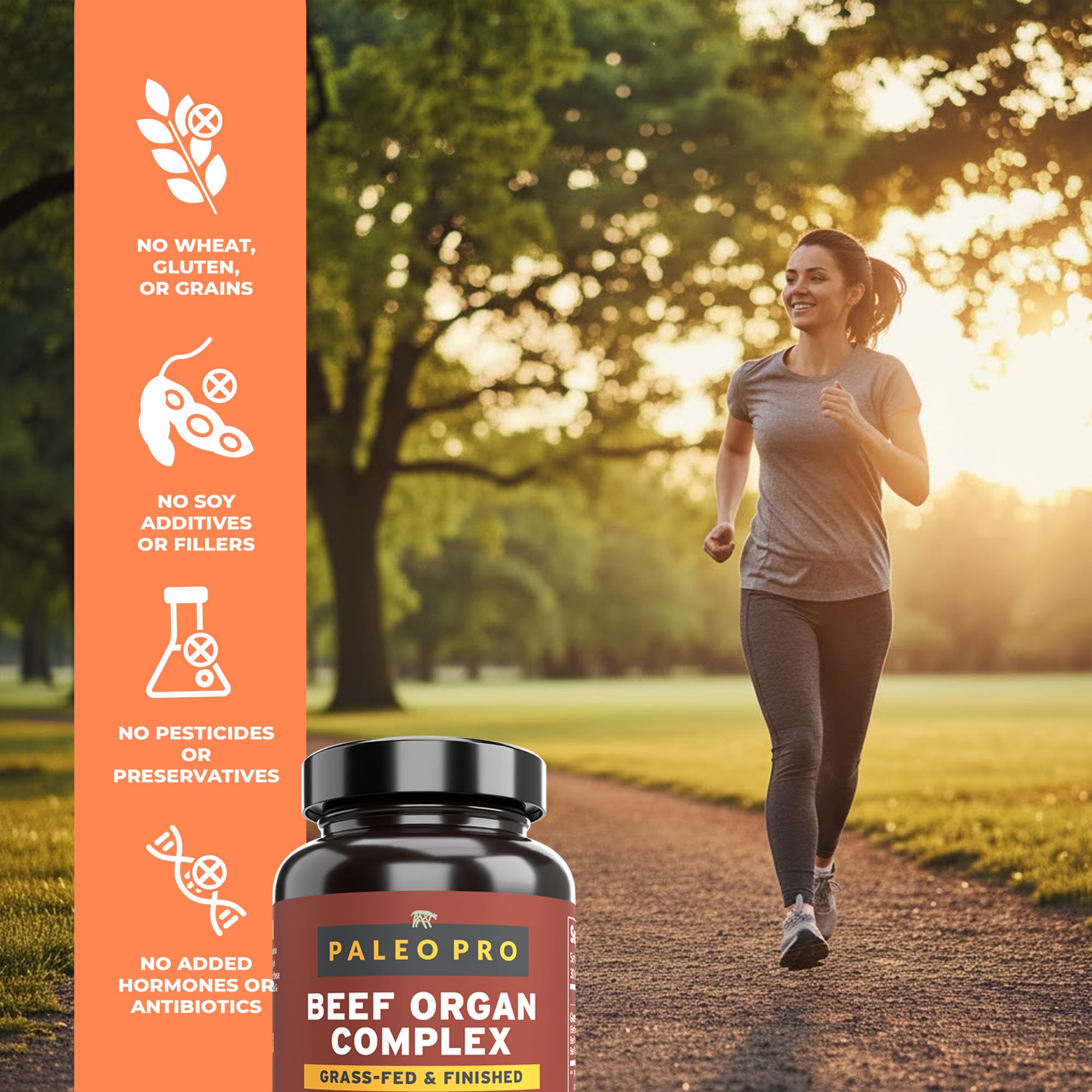 Paleo Pro O.G. Blend Premium Beef Organs Capsules, Kidney, Heart, Liver, Spleen and Pancreas from Grass Fed & Pastured Cows, Dietary Supplement, No GMO, 180 Capsules (Beef Organ Complex) - TrustMedUSA