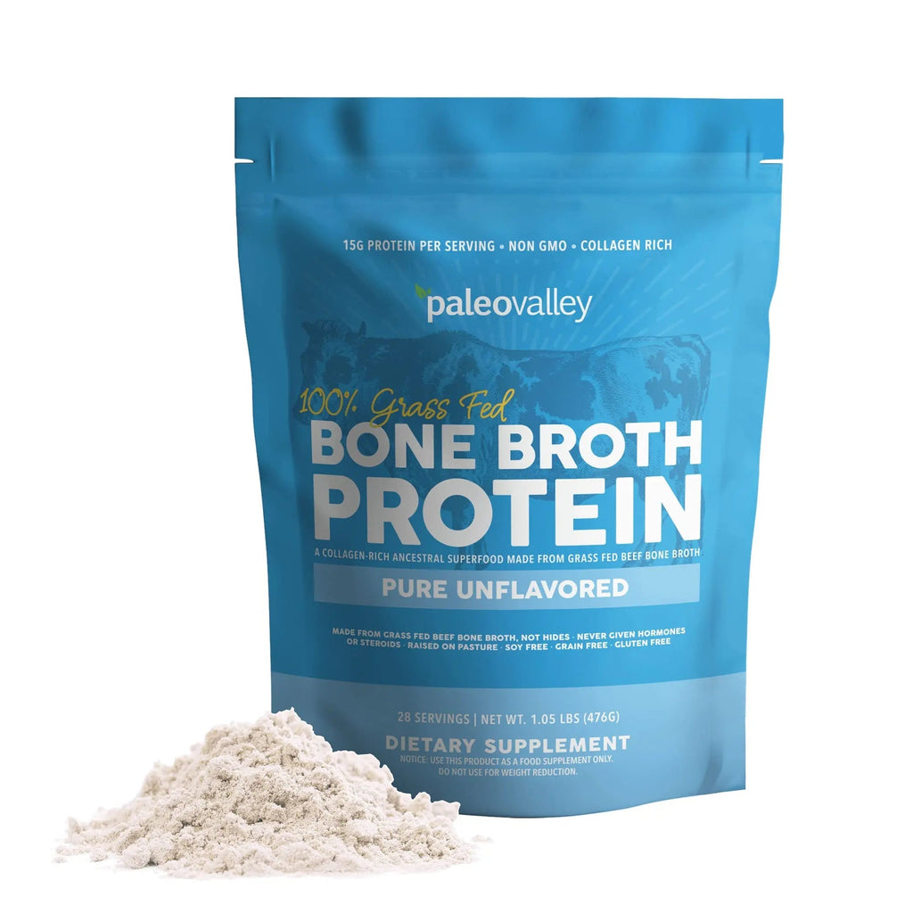 Paleovalley 100% Grass Fed Beef Bone Broth Protein Powder - Rich in Collagen Peptides - TrustMedUSA