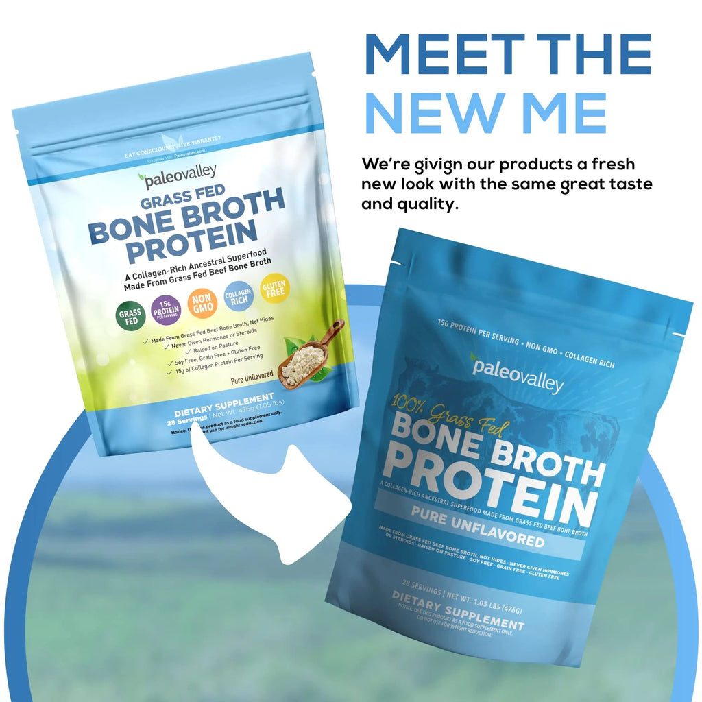 Paleovalley 100% Grass Fed Beef Bone Broth Protein Powder - Rich in Collagen Peptides - TrustMedUSA