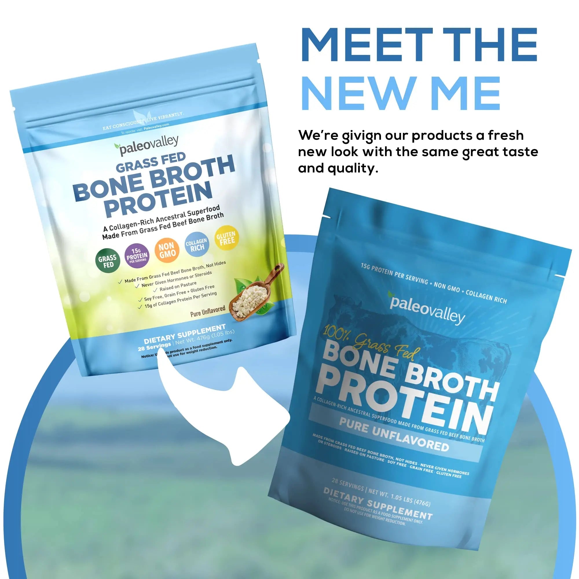 Paleovalley 100% Grass Fed Beef Bone Broth Protein Powder - Rich in Collagen Peptides - TrustMedUSA