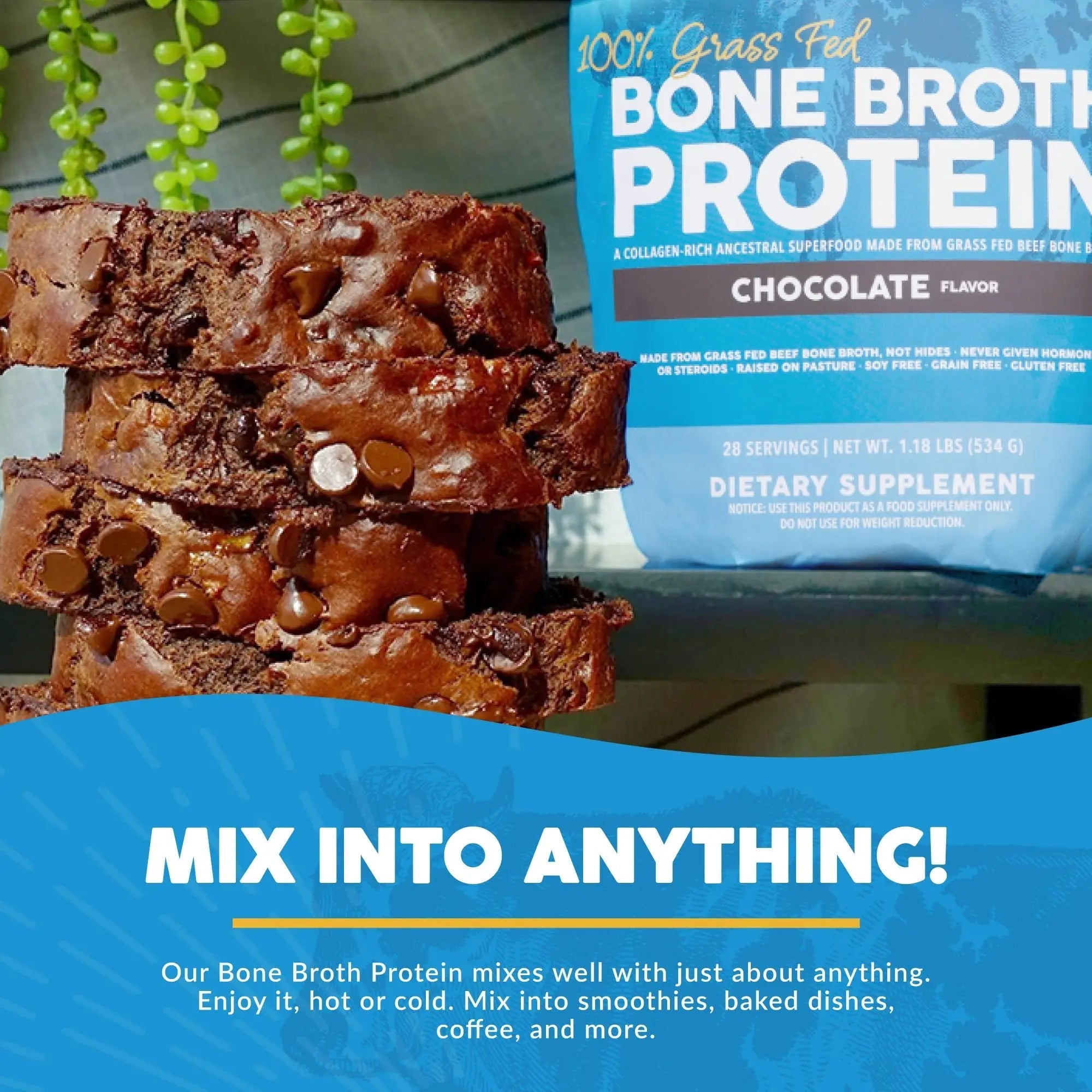 Paleovalley 100% Grass Fed Bone Broth Protein Powder - Chocolate - Rich in Collagen - TrustMedUSA