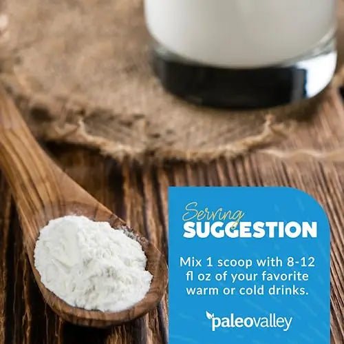Paleovalley 100% Grass Fed Bone Broth Protein Powder - Vanilla - Rich in Collagen for Hair - TrustMedUSA