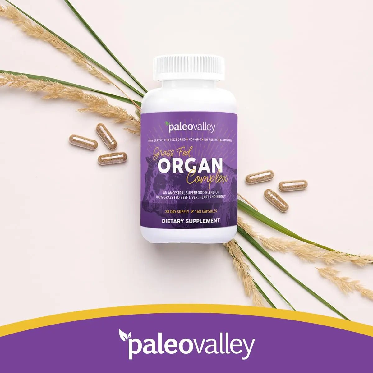 Paleovalley Grass Fed Beef Organ Complex - Freeze-Dried Beef Liver, Heart, and Kidney Blend, 1 Bottle - TrustMedUSA