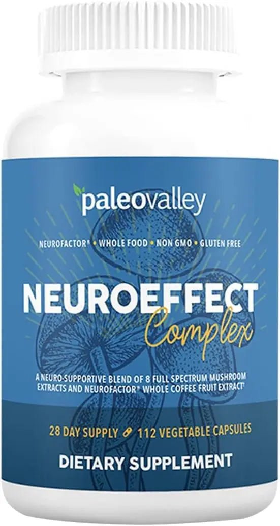 Paleovalley NeuroEffect - Neuro Mushroom Coffee Nutritional Supplement for Focus, Memory, and Energy Support - 28-Day Supply - 8 Full Spectrum Mushroom and Whole Coffee Fruit Extracts - TrustMedUSA