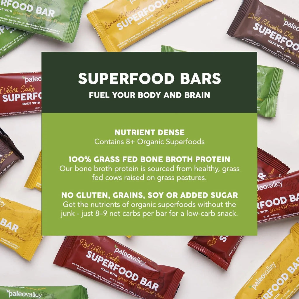 Paleovalley Superfood Bars – Apple Cinnamon– 10 Pack – 9g Protein per Bar – Gluten-Free, Grain-Free, Paleo, Non-GMO – On-the-Go Snack - TrustMedUSA