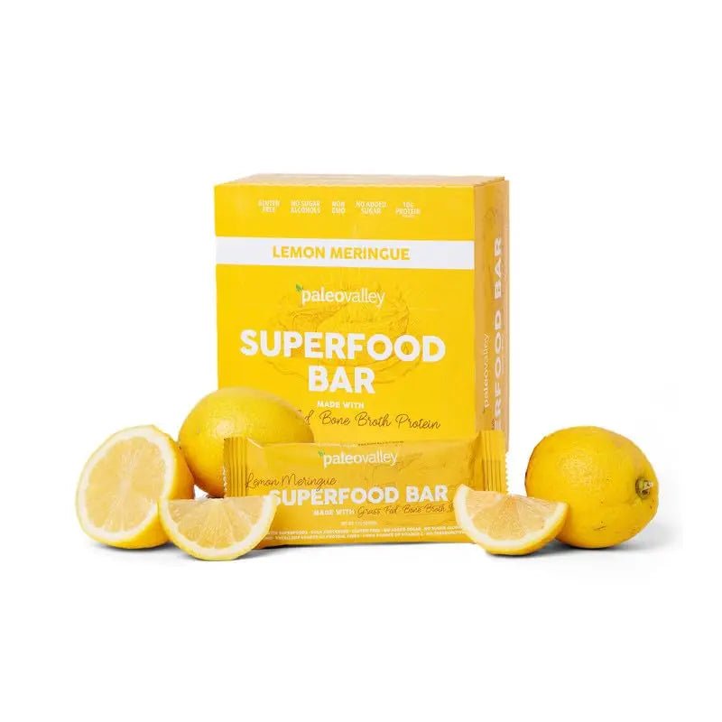 Paleovalley Superfood Bars – Lemon Meringue– 10 Pack – 9g Protein per Bar – Gluten-Free, Grain-Free, Paleo, Non-GMO – On-the-Go Snack - TrustMedUSA