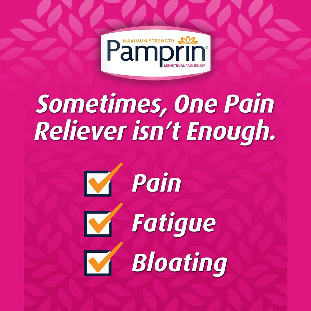 Pamprin Maximum Strength Formula, 24 Caplets (Pack of 3) - TrustMedUSA
