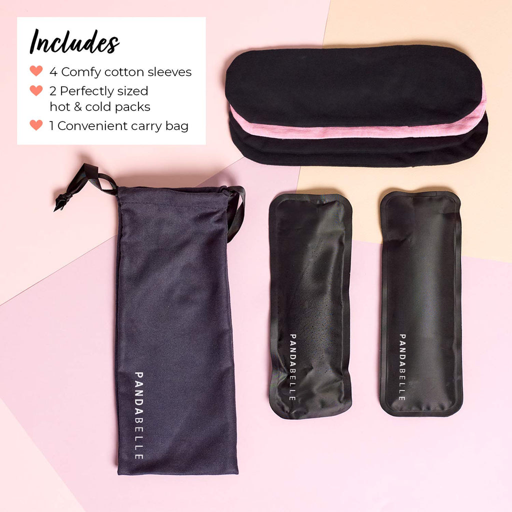 Pandabelle Hot & Cold Reusable Perineal Ice Pack with 4 Washable Cotton Sleeves & Carry Bag for Postpartum Perineal Pain, Hemorrhoids, C-Section Scar, Breastfeeding, Post-Waxing Hair Removal & More - TrustMedUSA