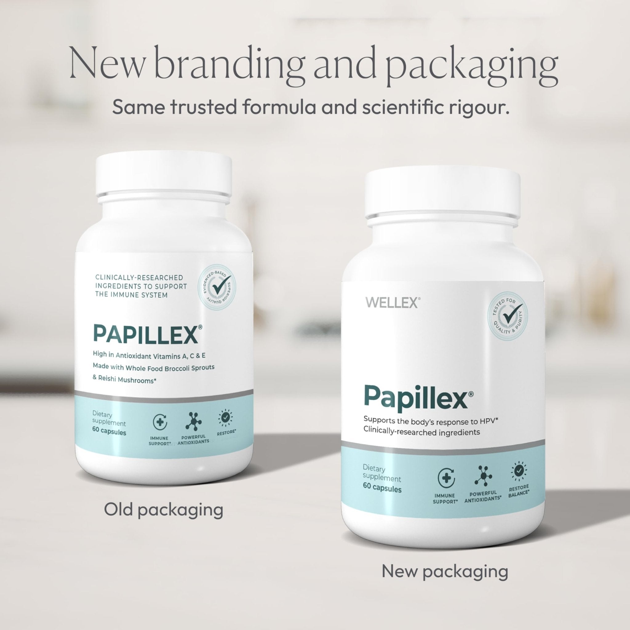 Papillex Dietary Supplement Tablets All Natural Immune Support - Immunity Defense - Best Immune System Booster - Organic 60 Capsules Bottle (Single Bottle) - Maple Wellness Supplements