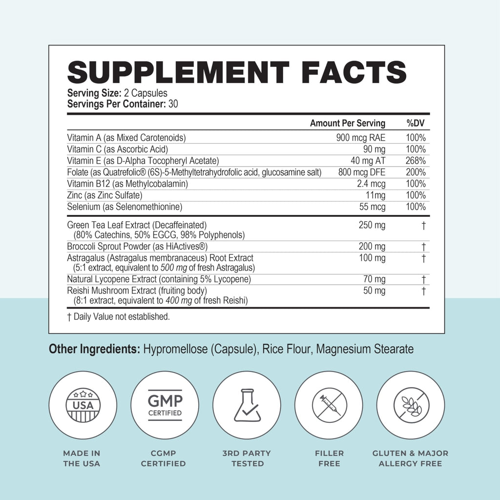 Papillex Dietary Supplement Tablets All Natural Immune Support - Immunity Defense - Best Immune System Booster - Organic 60 Capsules Bottle (Single Bottle) - Maple Wellness Supplements