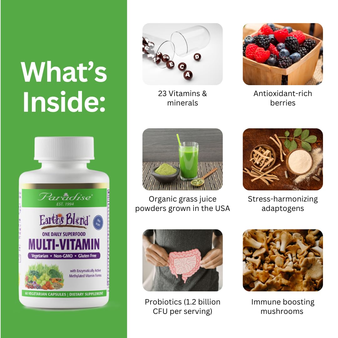 Paradise Herbs Earth's Blend Once Daily Multivitamin & B-Complex Bundle - TrustMedUSA