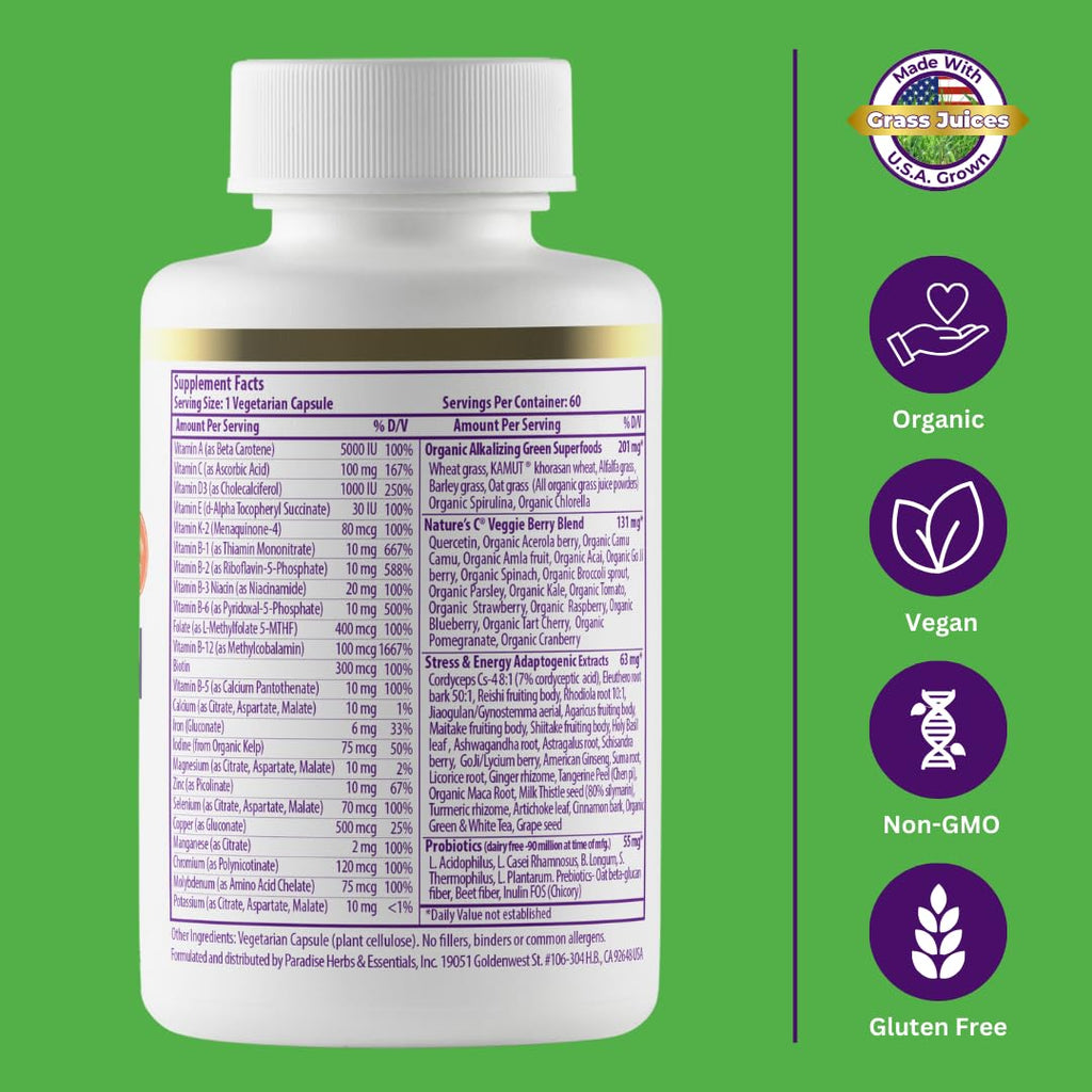 Paradise Herbs Earth's Blend Once Daily Multivitamin & B-Complex Bundle - TrustMedUSA