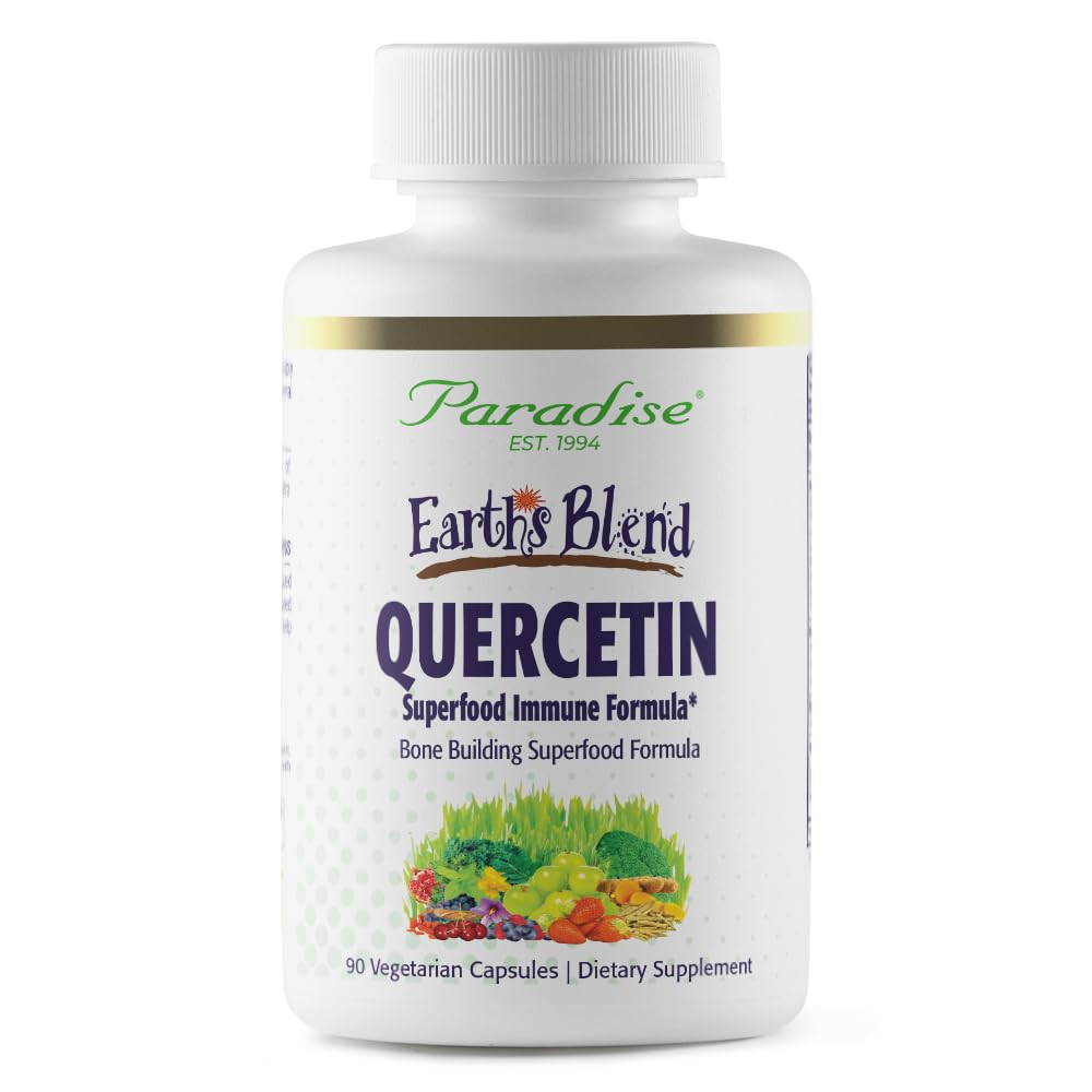 Paradise Herbs Earth's Blend Quercetin, for Immunity, Antioxidant Activity, Probiotics, Adaptogens, Vegan, Non GMO, Gluten Free, 90 Vegetarian Capsules - TrustMedUSA