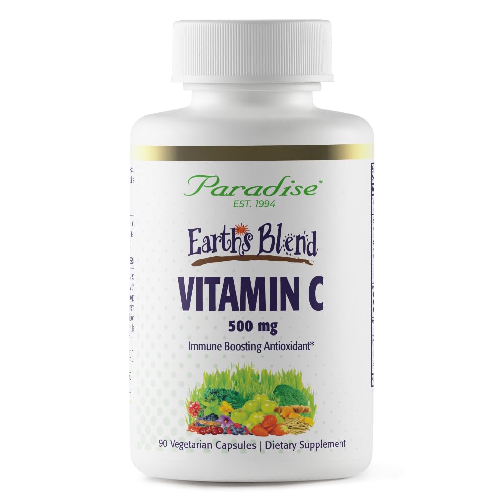 Paradise Herbs Earth's Blend Vitamin C with Nature's C and Adaptogens, Superfoods Base of Probiotics & Organic Alkalizing Greens, 90 Vegetarian Capsules - TrustMedUSA
