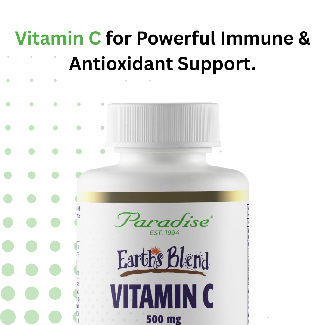 Paradise Herbs Earth's Blend Vitamin C with Nature's C and Adaptogens, Superfoods Base of Probiotics & Organic Alkalizing Greens, 90 Vegetarian Capsules - TrustMedUSA