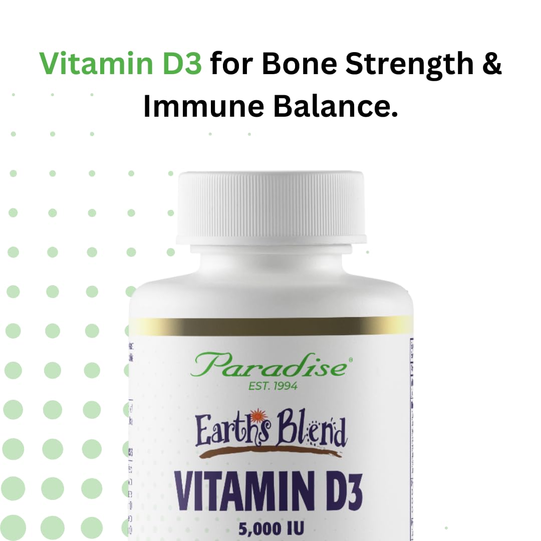 Paradise Herbs Earth's Blend Vitamin D3, Superfoods Base of Probiotics and Organic Alkalizing Greens, Veggies & Berries, 90 Vegetarian Capsules - TrustMedUSA
