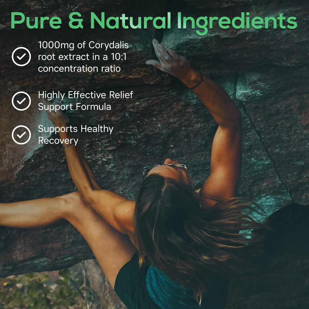 Parker Naturals Pure Corydalis Root Extract Capsule - 1000mg Strength, 10:1 Corydalis Yanhusuo Extract, Natural Relief, Long Lasting, 100% Vegetarian, 120 Servings, 240 Count - TrustMedUSA