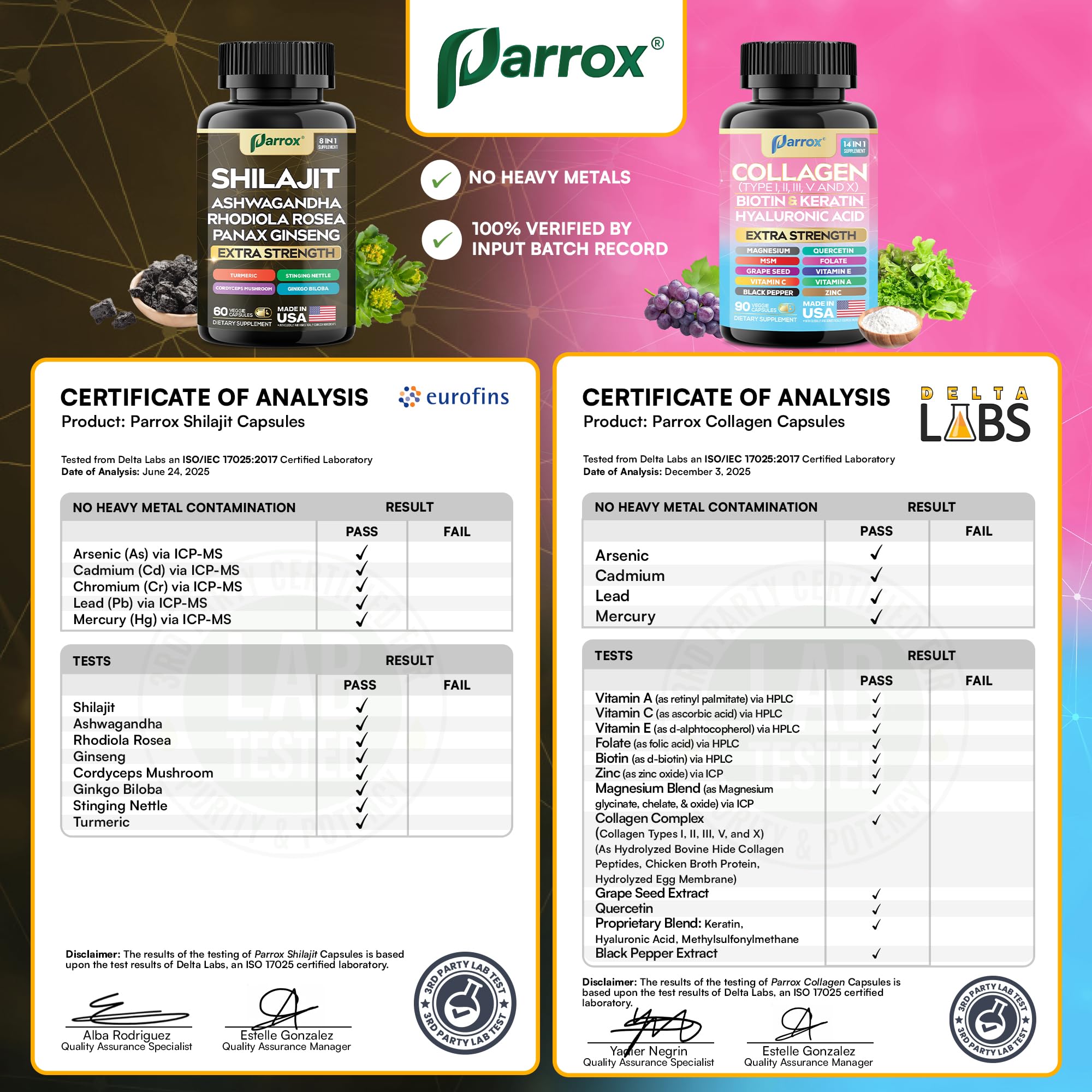 Parrox Adaptogen & Beauty Bundle – Rhodiola, Panax Ginseng, Ashwagandha, Cordyceps, Turmeric, Collagen, Biotin, Keratin, MSM, Hyaluronic Acid, Zinc, Quercetin, Vitamin C, A & E, Folate, Magnesium - TrustMedUSA