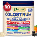Parrox Colostrum Powder with 40% IgG, Collagen, Probiotics, Burdock Root, L-Glutamine, Elderberry, Vitamin C, Vitamin E, Vitamin D3, Inulin, Selenium, Dandelion Root, Zinc, 60 Servings (Unflavored) - TrustMedUSA
