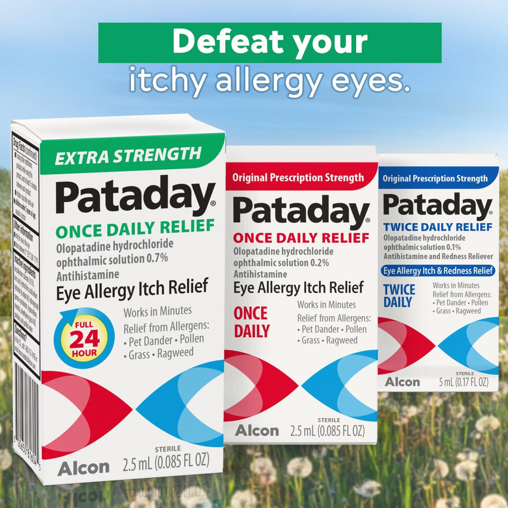 Pataday Once Daily Extra Strength Relief Allergy Eye Drops, 2.5 ml, Twin Pack, Antihistamine Eye Drops with Olopatadine 0.7% for Relief from Eye Allergy Itching, Works Up to 24 Hours - Maple Wellness Supplements