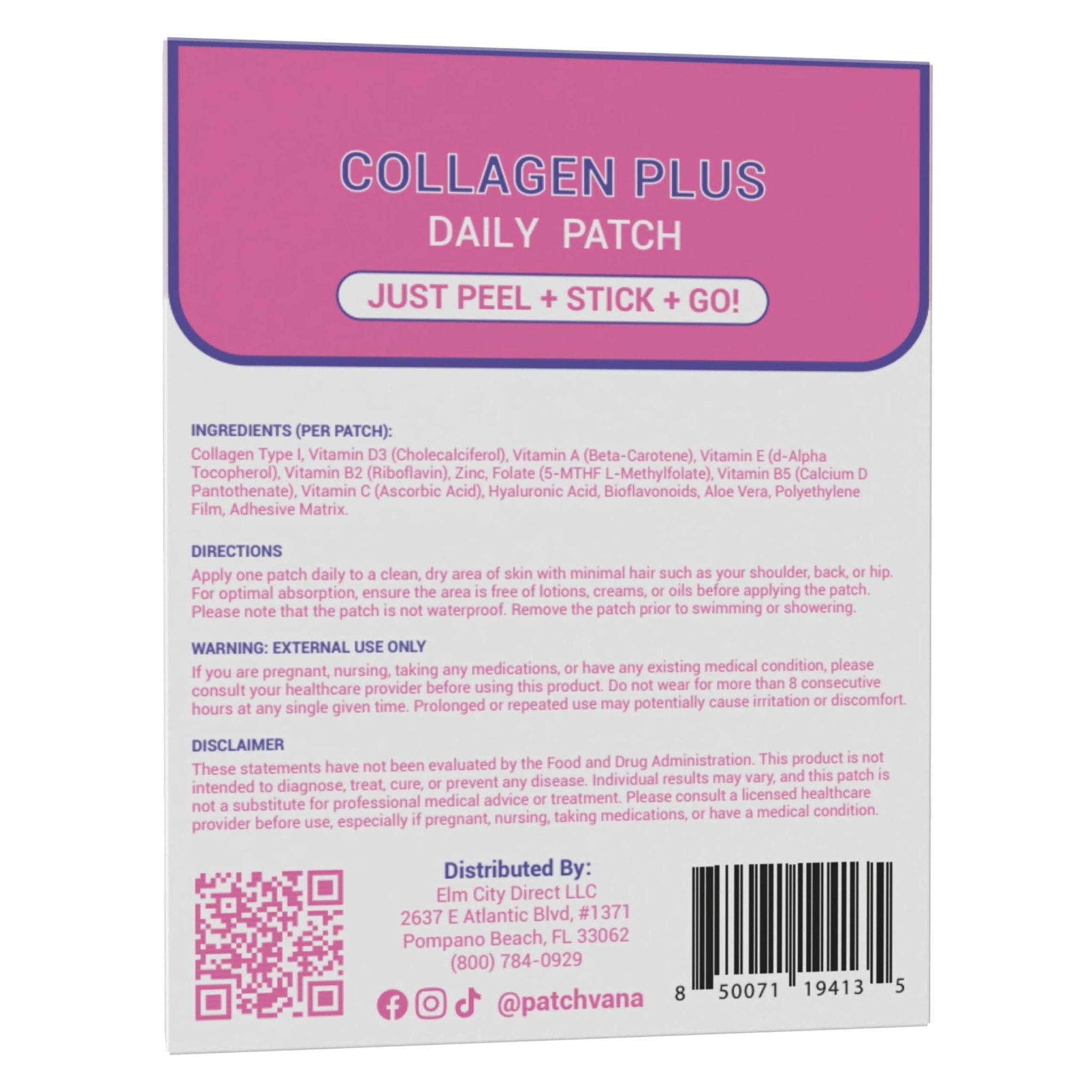 Patchvana Collagen Plus Patch for Women & Men, 1 Month Supply, 30 Patches - TrustMedUSA