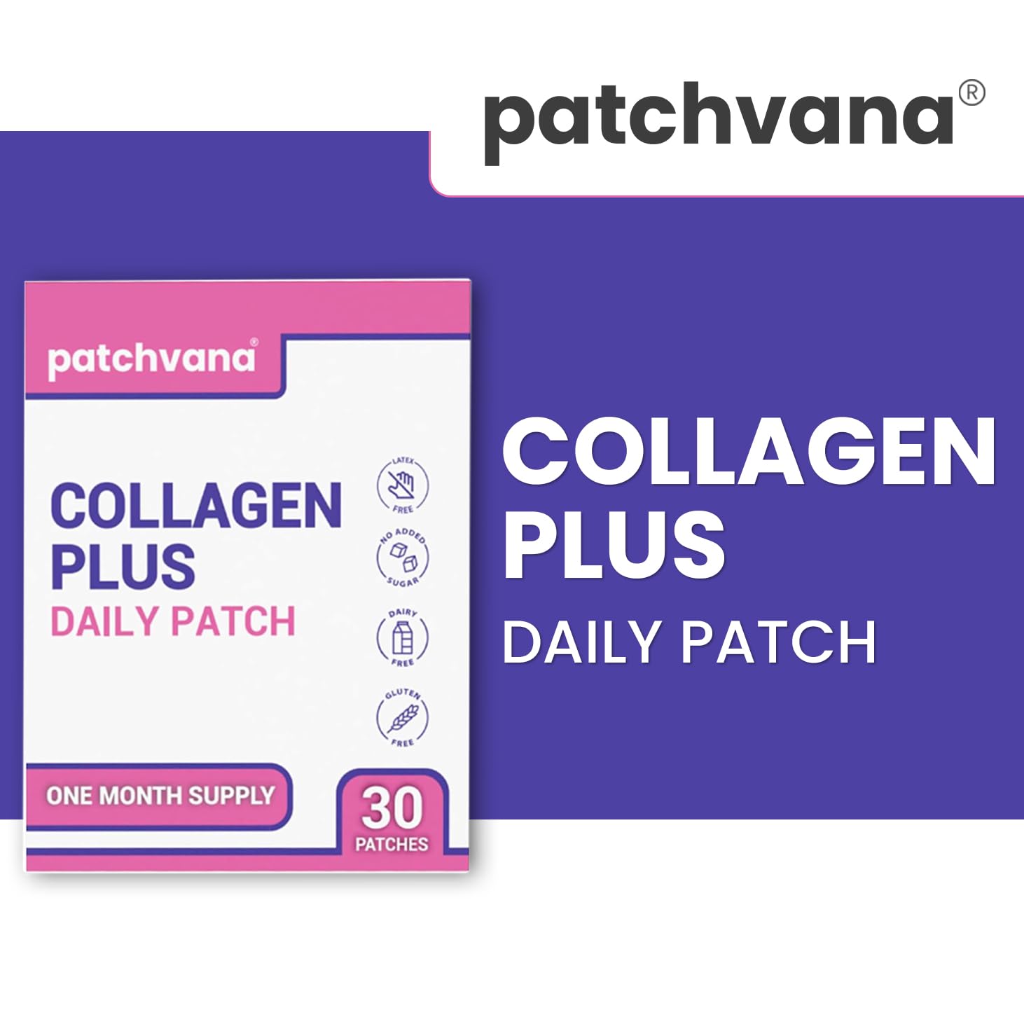 Patchvana Collagen Plus Patch for Women & Men, 1 Month Supply, 30 Patches - TrustMedUSA