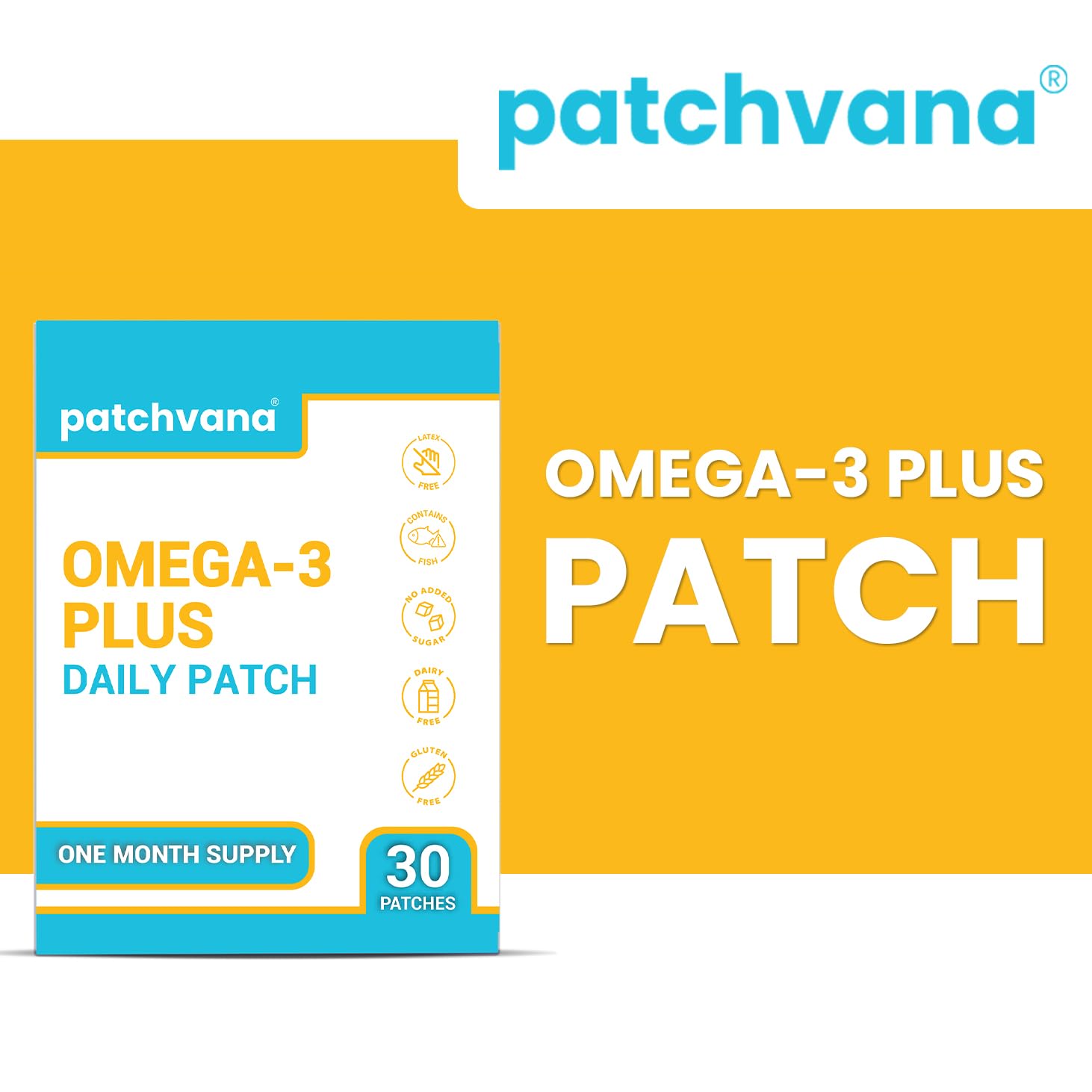 Patchvana Omega 3 Patch for Women & Men, 1 Month Supply, 30 Patches - TrustMedUSA