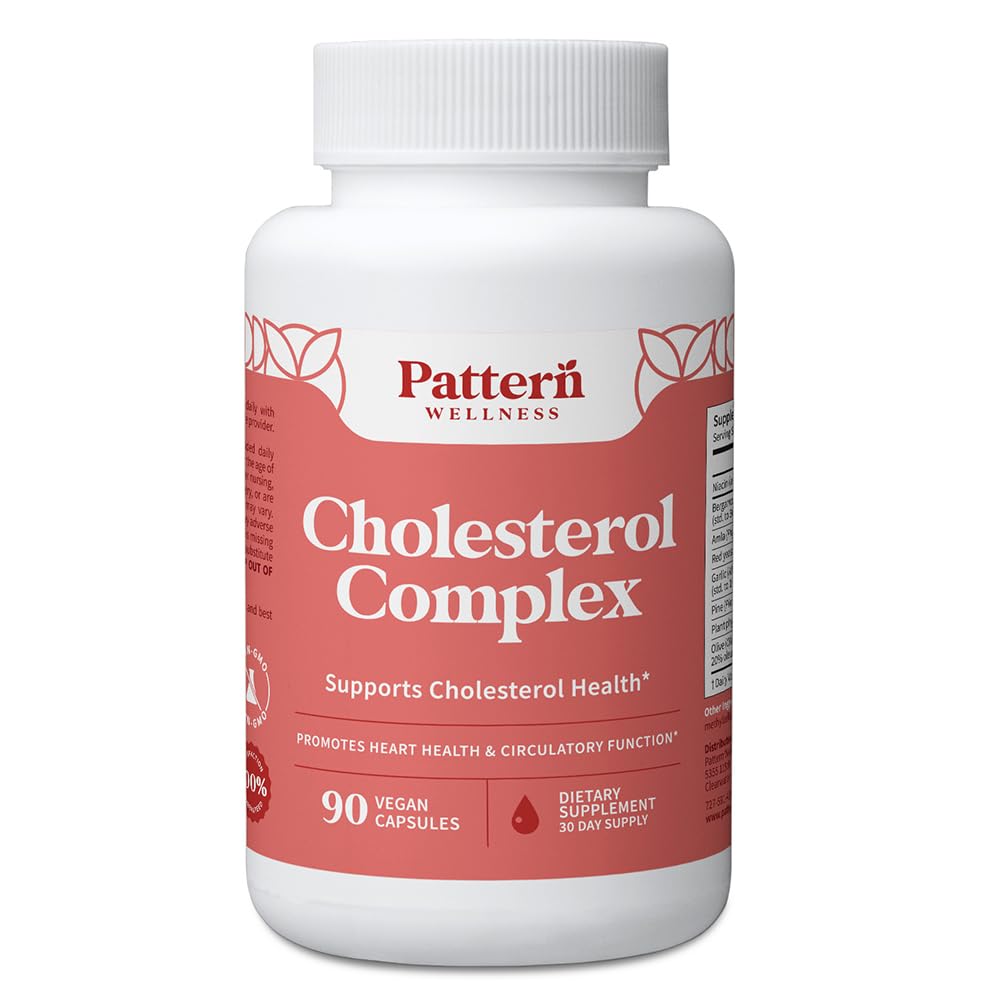 Pattern Wellness Cholesterol Complex Supplement – Supports Overall Well-Being – 3rd Party Lab Tested – 90 Vegan Capsules - TrustMedUSA