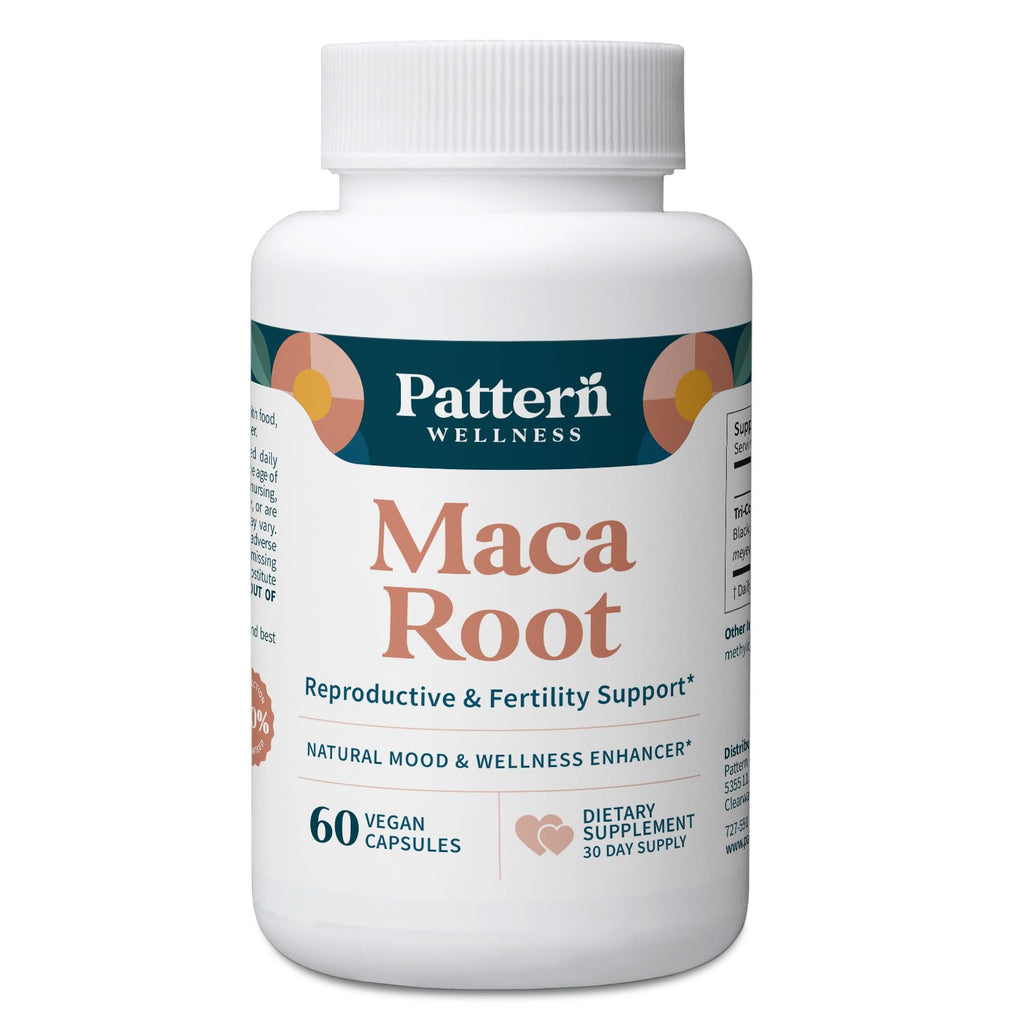 Pattern Wellness Maca Root Extract 20:1-500mg Per Serving – for Men & Women – Tri-Color Black/Red/Yellow Blend – 60 Vegan, Non-GMO Capsules - TrustMedUSA