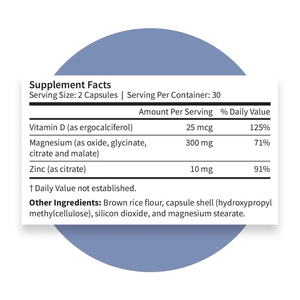Pattern Wellness Magnesium Complex – Supports Muscle, Bone & Relaxation Health – with Zinc & Vitamin D – Daily Support Formula – 60 Vegan Capsules - TrustMedUSA