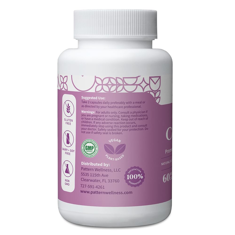 Pattern Wellness PMS Complex – Monthly Cycle Wellness Support – with Vitamin B6, Magnesium & Herbal Extracts – 60 Vegan Capsules - TrustMedUSA