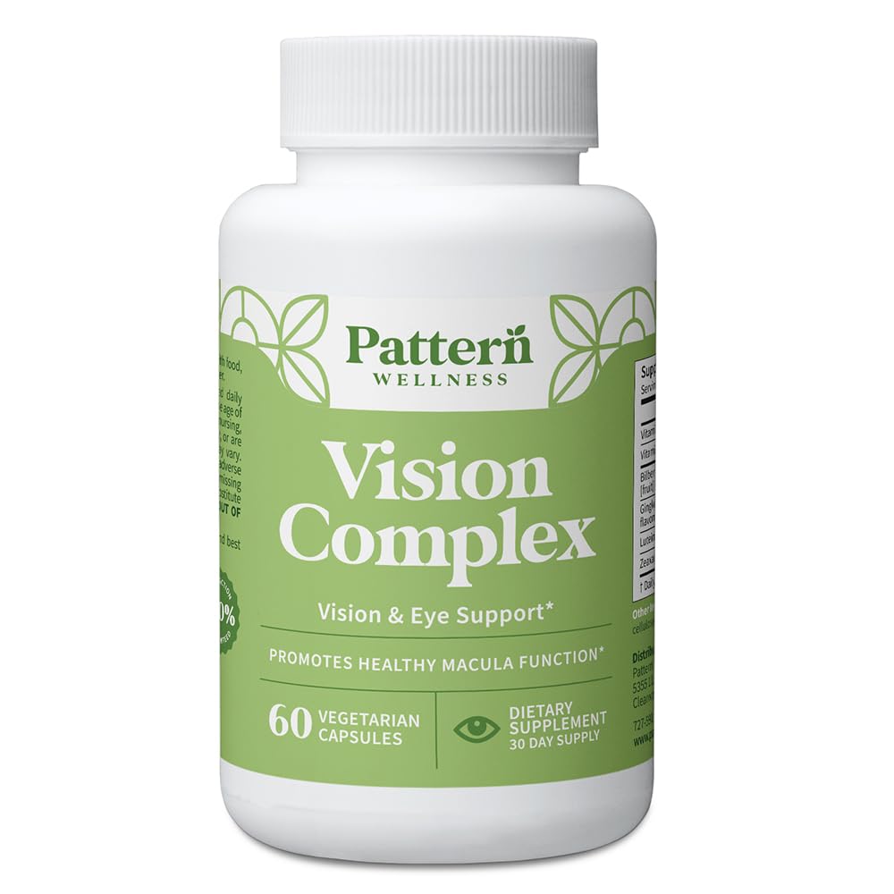 Pattern Wellness Vision Complex Supplement – Daily Eye & Visual Function Support – Herbal Extract & Vitamin Blend – 60 Vegan Capsules - TrustMedUSA