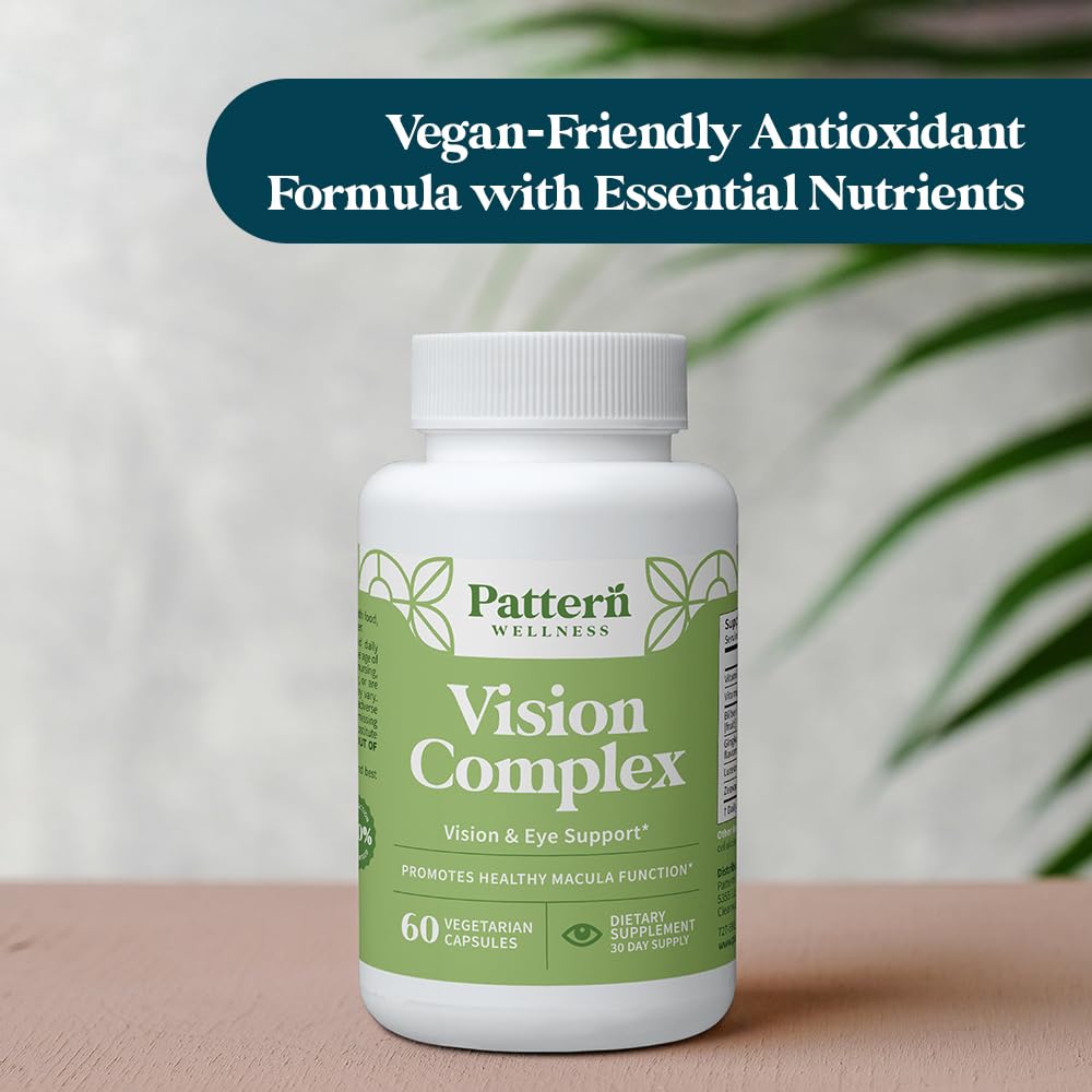 Pattern Wellness Vision Complex Supplement – Daily Eye & Visual Function Support – Herbal Extract & Vitamin Blend – 60 Vegan Capsules - TrustMedUSA