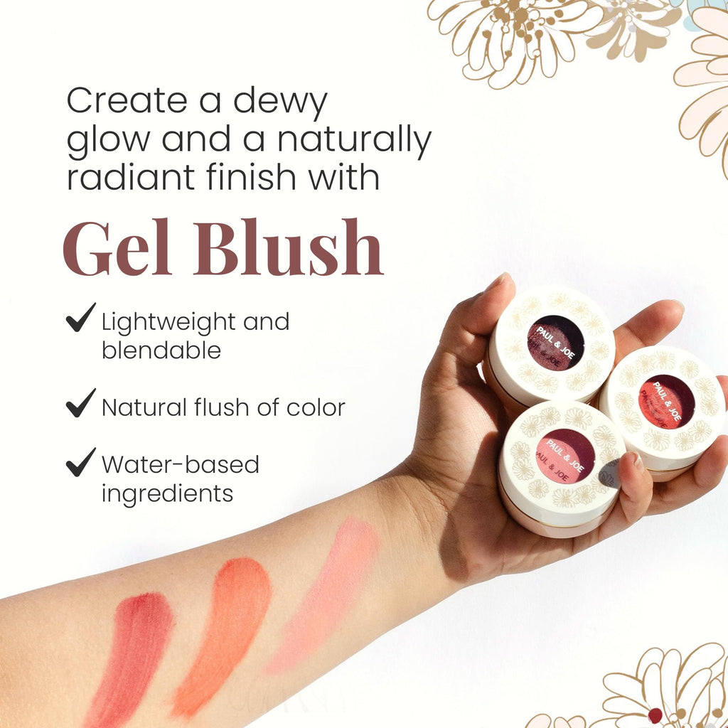Paul & Joe Gel Blush, Bright and Buildable Blush Makeup, Water-Based Gel Makeup Blush with Hydrating Oils for Dewy, Radiant Finish, Garnet and Wine Red Cheek Tint, 05 Sommeliere, 0.71 oz - TrustMedUSA