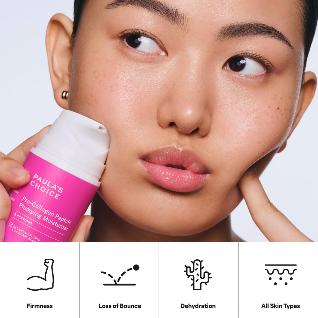 Paula's Choice Pro-Collagen Peptide Plumping Face Moisturizer, Daily Gel Face Cream for Deep Lightweight Hydration, Wrinkles & Loss of Firmness, Fragrance-Free, 1.7 Fl Oz - TrustMedUSA